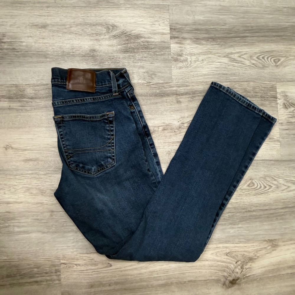 Hollister Mens Slim Straight Epic Flex Dark Wash Denim Jeans 29x32